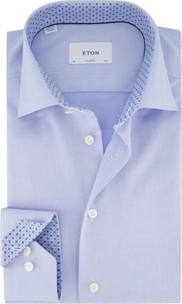 Eton Overhemden, Heren, Blauw, L, Lichtblauwe Zakelijk Overhemd