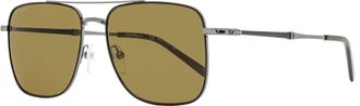 Ferragamo Ferragamo Mens Square Sunglasses SF266S 037 Ruthenium/Brown 56mm