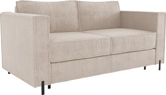 Vente-Unique Sofá cama de 4 plazas de apertura rápida de tela beige texturizada - Cama de 160 cm - Colchón de 20 cm - ELORYA