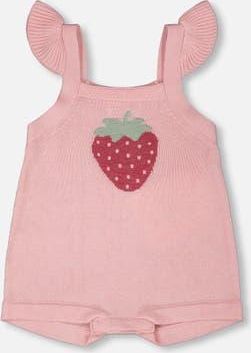 Deux par Deux Knit Strawberry Romper in Light Pink at Nordstrom, Size 24M