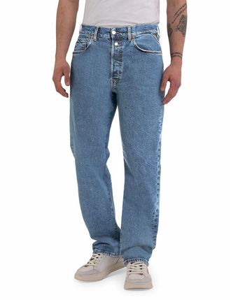 Replay Straight-Jeans REPLAY M9Z1 9Zero1 90&acute;s Straight Fit, Herren, Gr. 28, L&auml;nge 30, medium blau 53d, Denim/Jeans, Obermaterial: 99% Baumwolle, 1% Elasthan,