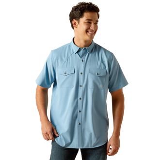 Ariat Mens VentTEK Fitted Western Shirt in Blue Dawn, Size Small, by Ariat