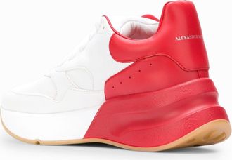 Alexander McQueen Mens Oversized Runner Sneakers White Leather Rubber Sole