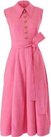 Carolina Herrera Abito midi con cintura - Rosa