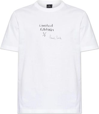 Paul Smith T-shirt met print - Heren - T-shirts - Wit - S - Katoen - Tops