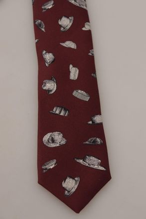 Dolce & Gabbana Printed Silk Necktie - Maroon