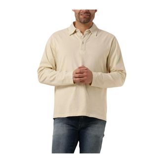 Butcher of Blue Tops, Heren, Beige, S, Katoen, Beige Rugby Polo Shirt