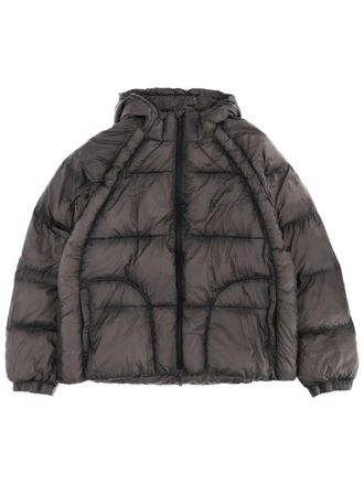 Represent Dark Grey Glossy Quilted Down Jacket