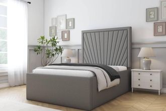 Comfort Beds Kensington Dumfries Bed Frame - 50 Upholstered Headboard in Light Grey | Size: Super King