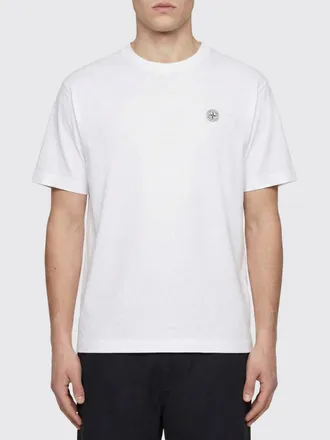Stone Island T-shirt in cotone a girocollo logo patch Stone Island