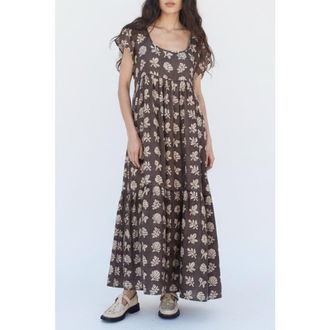 Ace & Jig LouLou Tiered Low Scoop Maxidress in Botanical at Nordstrom, Size Xx-Large