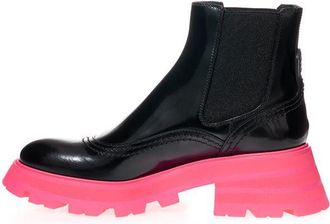 Alexander McQueen Womens Black Leather Chelsea Boots