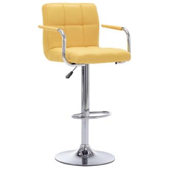 vidaXL Taburete De Barra De Cocina De Tela Amarillo Vidaxl