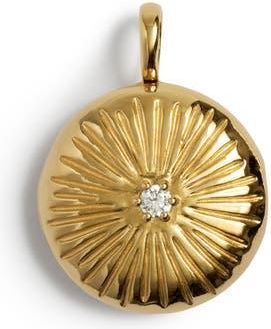 Monica Vinader Diamond Essentials Locket Charm Pendant in 18K Gold Vermeil/lab Diamond at Nordstrom