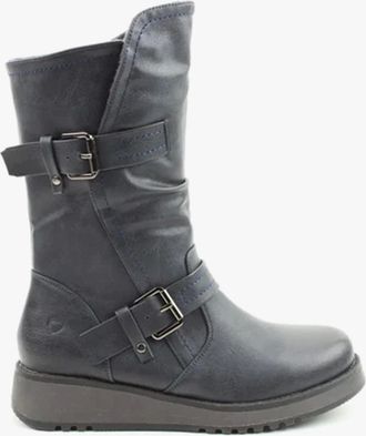 Heavenly Feet Womens Heavenly Feet HANNAH4 Womens Mid Calf Boots Navy - Blue - Size: 8