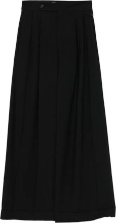 Closed Zijden plooibroek - Zwart