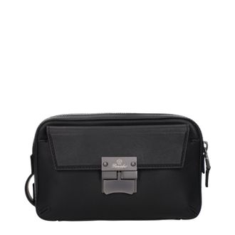 Pineider Herrens Ledertaschen und Rucks&auml;cke Schwarz