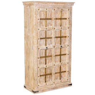 Wanderlust Deco Armario De Madera Beige 99x46x180h Cm