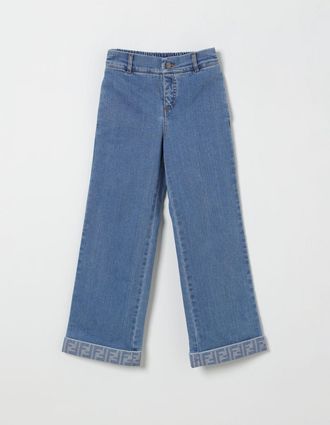 Fendi Jeans palazzo in denim di cotone