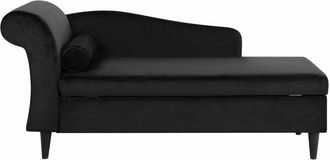 Beliani Beliani - Chaise longue in velluto nero Luiro