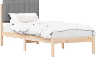 vidaXL Bed Frame with Upholstered Headboard Light Grey 75 x 190 cm vidaXL