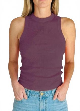Meraki Gretchen Ribbed Tank In Plum