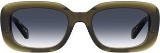 Moschino 54mm Gradient Rectangular Sunglasses in Olive/Dark Blue at Nordstrom