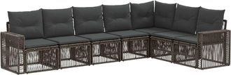 vidaXL Conjunto De Sof&aacute;s De Jard&iacute;n 7 Uds. Gris Y Gris Oscuro Vidaxl