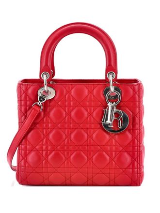 Dior Lady Dior Bag Cannage Quilt Lambskin Medium satchel - Pink