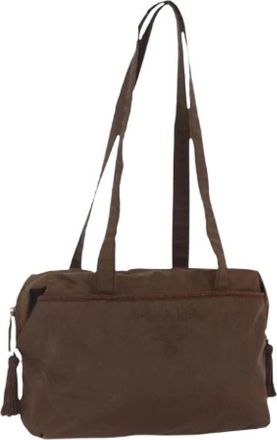 Prada Pre-owned Shoulder Bags, female, Brown, Size: ONE SIZE Pre-owned Nylon Shoulder Bag