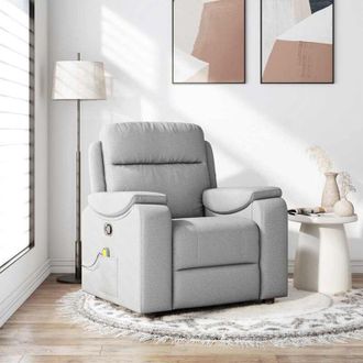 vidaXL Sill&oacute;n De Masaje Reclinable De Tela Gris Nube Vidaxl