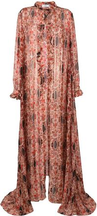 Amir Slama floral-print flared silk dress - women - Silk - GG