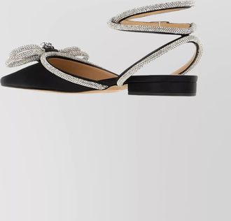 Mach & Mach double bow embellished pointed toe ballerinas