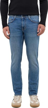 Mustang Slim-fit-Jeans MUSTANG Herren Style Oregon Slim, Herren, Gr. 31, L&auml;nge 34, blau (402 mittelblau), Denim/Jeans, 99% Baumwolle, 1% Elasthan, unifarben, 
