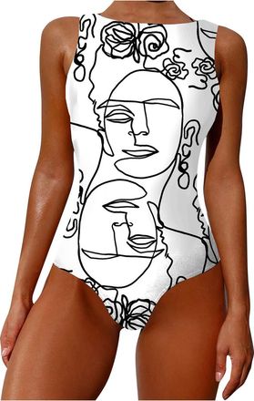 Generic Womens One Piece Swimsuit Tummy Control Swimming Costume Slimming Monokini Push Up Bathing Suit Sexy Swimsuits Plus Size Beach Wear Set Ladies Casual 