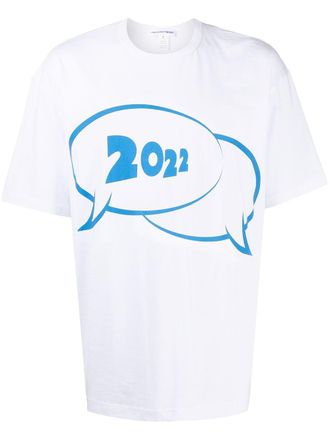 Comme Des Gar&ccedil;ons T-shirt Speech Bubble - Bianco