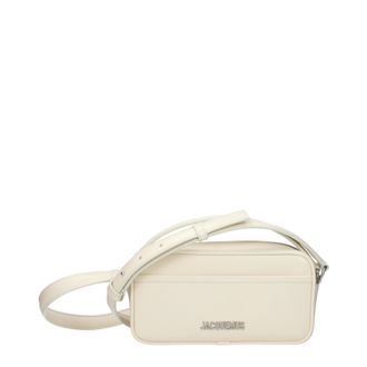 Jacquemus Umh&auml;ngetaschen The Le Baneto Damens Ledertasche Hellbeige/Elfenbein