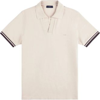 Fay Piqu&eacute; Polo V-Neck - Heren - Polos - Beige - XL - Tops