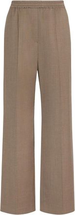 Max Mara Wijde broek - Dames - Wijde Broeken - Bruin - 2XS - Wol - Broeken