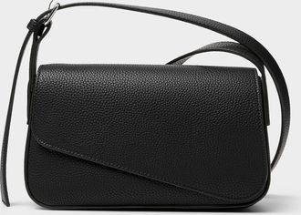 Simons Womens Bevel flap faux-leather crossbody bag