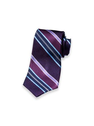 Paul Fredrick Stripe Woven Silk Tie