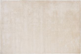 Beliani Alfombra De Viscosa Beige Claro 160 X 230 Cm Pelo Corto Sala De Estar Gesi Ii