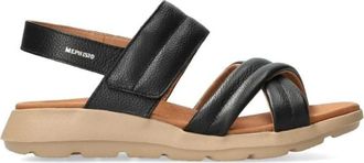 Mephisto Flat Sandalen - Dames - Sandalen - Zwart - 40 EU - Leer - Schoenen