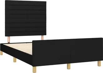 vidaXL Estructura De Cama Sin Colch&oacute;n Tela Negro 120x190 Cm Vidaxl