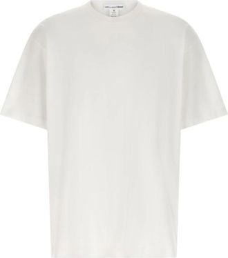 Comme Des Gar&ccedil;ons Tops, Heren, Wit, M, Katoen, Crewneck T-shirt