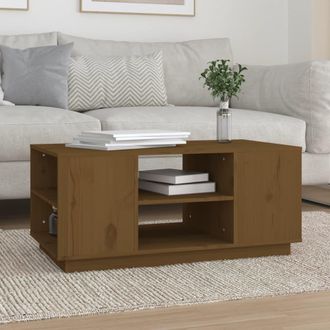 vidaXL Vidaxl - Mesa De Centro Madera Maciza De Pino Marr&oacute;n Miel 90x49x40,5 Cm