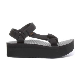 Teva Flat Sandals, female, Black, Size: 10 US Black Flatform Sandal with Eco-Friendly Strap