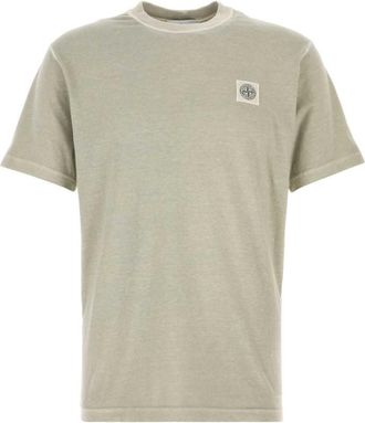 Stone Island Grey Crewneck Logo T-Shirt