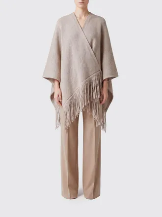 Max Mara Mantella al ginocchio in lana e cashmere con orlo sfrangiato