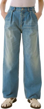 Sayaka Davis Tucked Wide Leg Denim In Light Blue